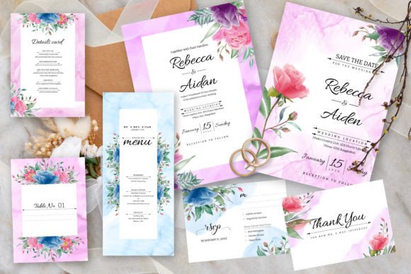 Elegant Floral Wedding Invitation Set: A Designer's Review