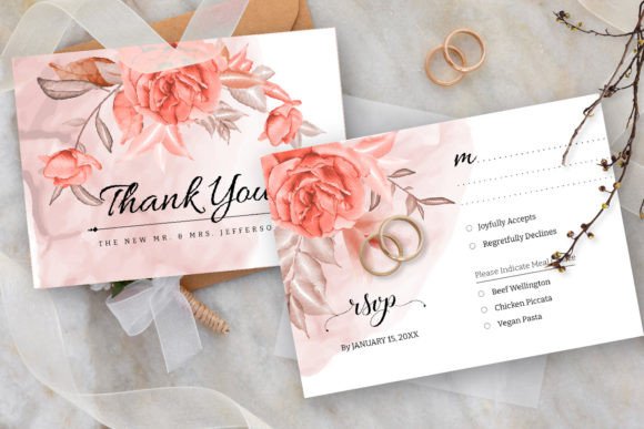 Elegant Watercolor Florals: A Wedding Invitation Suite
