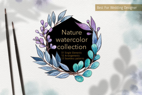 Elevate Your Wedding Designs with Nature Watercolor Elements