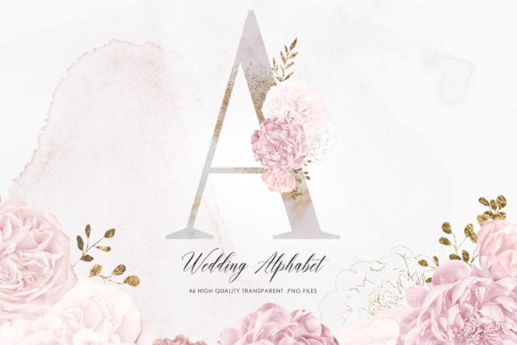 Floral Letters Clipart: Your Wedding Alphabet for Elegant Design