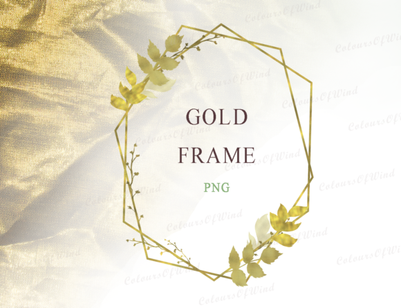 Gold Leaves Geometric Wedding Frame: Elevate Your Designs
