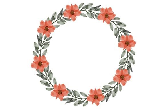 Orange Floral Wreath: A Versatile Design Asset
