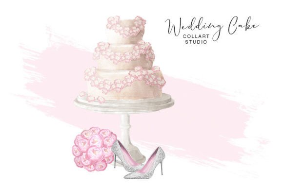 Wedding Cake Clip Art: Hand-Drawn Graphics for Invitations & More