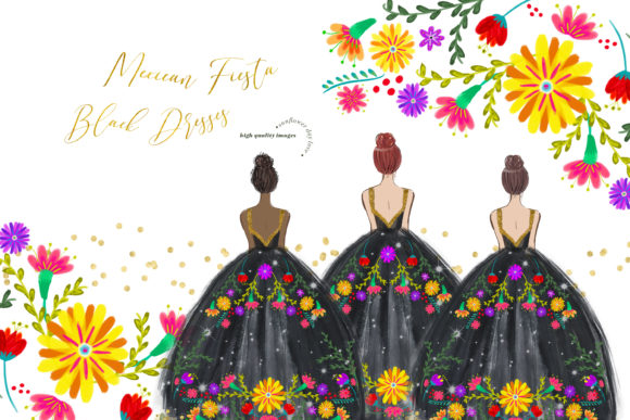 Wedding Princess Black Dresses Clipart: A Creative Toolkit