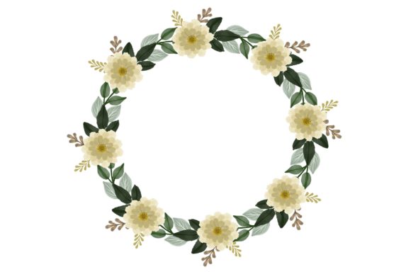 Yellow Wreath for Wedding Card: A Watercolor Floral Asset